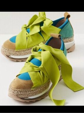 FREE PEOPLE Chapmin espardille sneakers in lime